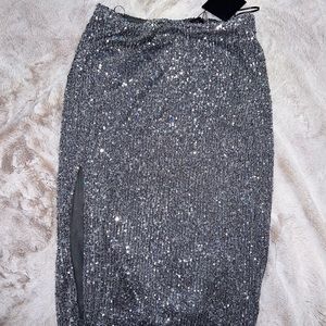 Sequin midi skirt